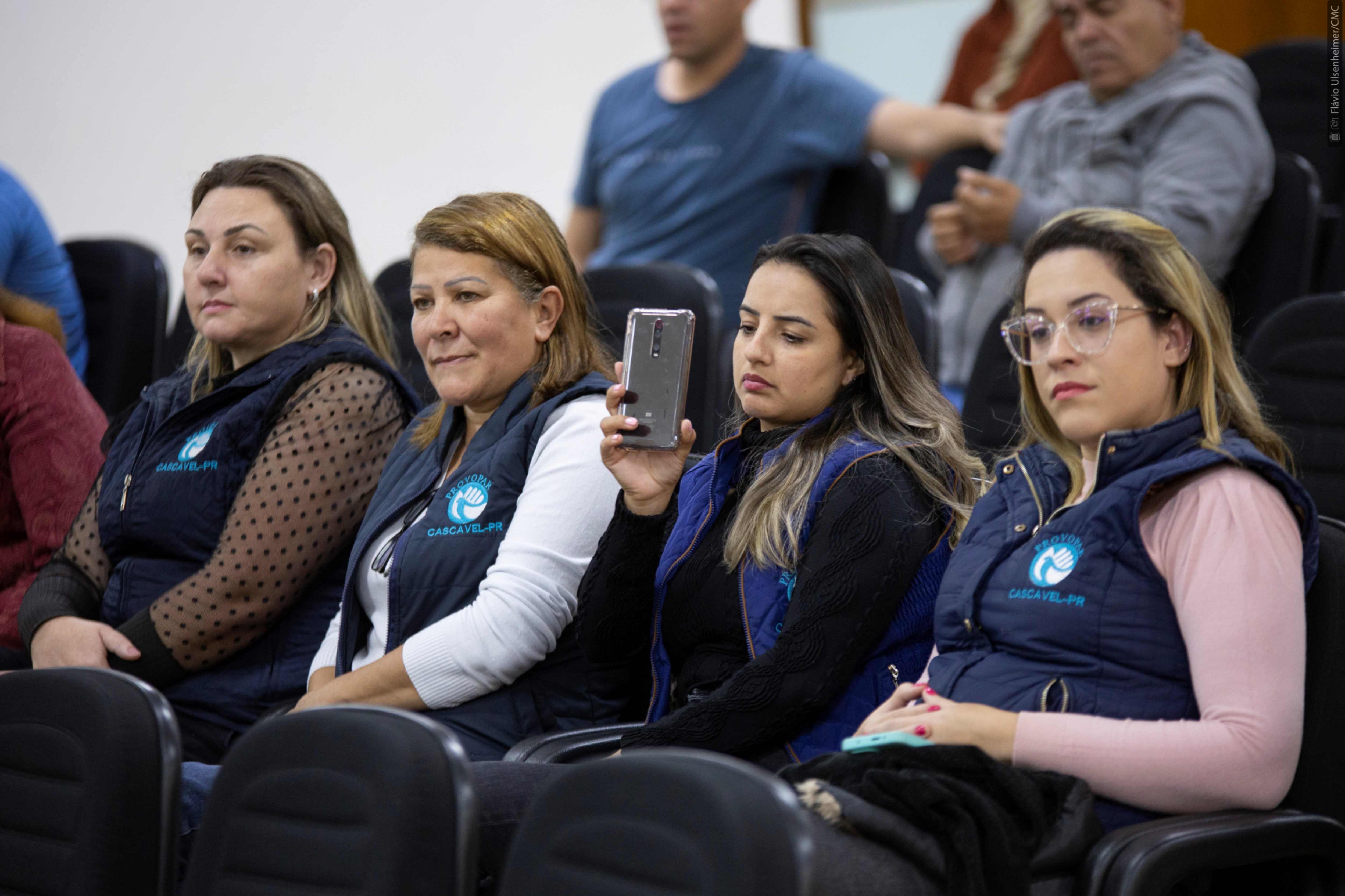 Voluntárias do Provopar assistiram a sessão que aprovou a homenagem a Fabíola Paranhos