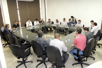 Reunião na manhã de hoje na antessala do Plenário|