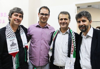 Porto, Jihad e Bobato, que farão parte da delegação brasileira na Palestina, junto com Ualid Rabah, diretor da FEPAL