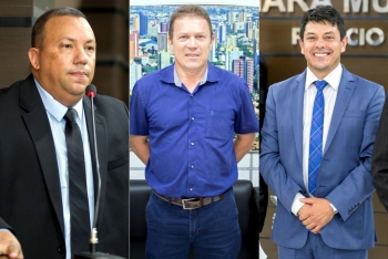 O presidente Soldado Jeferson (centro), o secretário Dr. Lauri (dir.) e o membro Valdecir Alcântara (esq.)