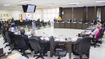 Apresentação durante do relatório para o plenário