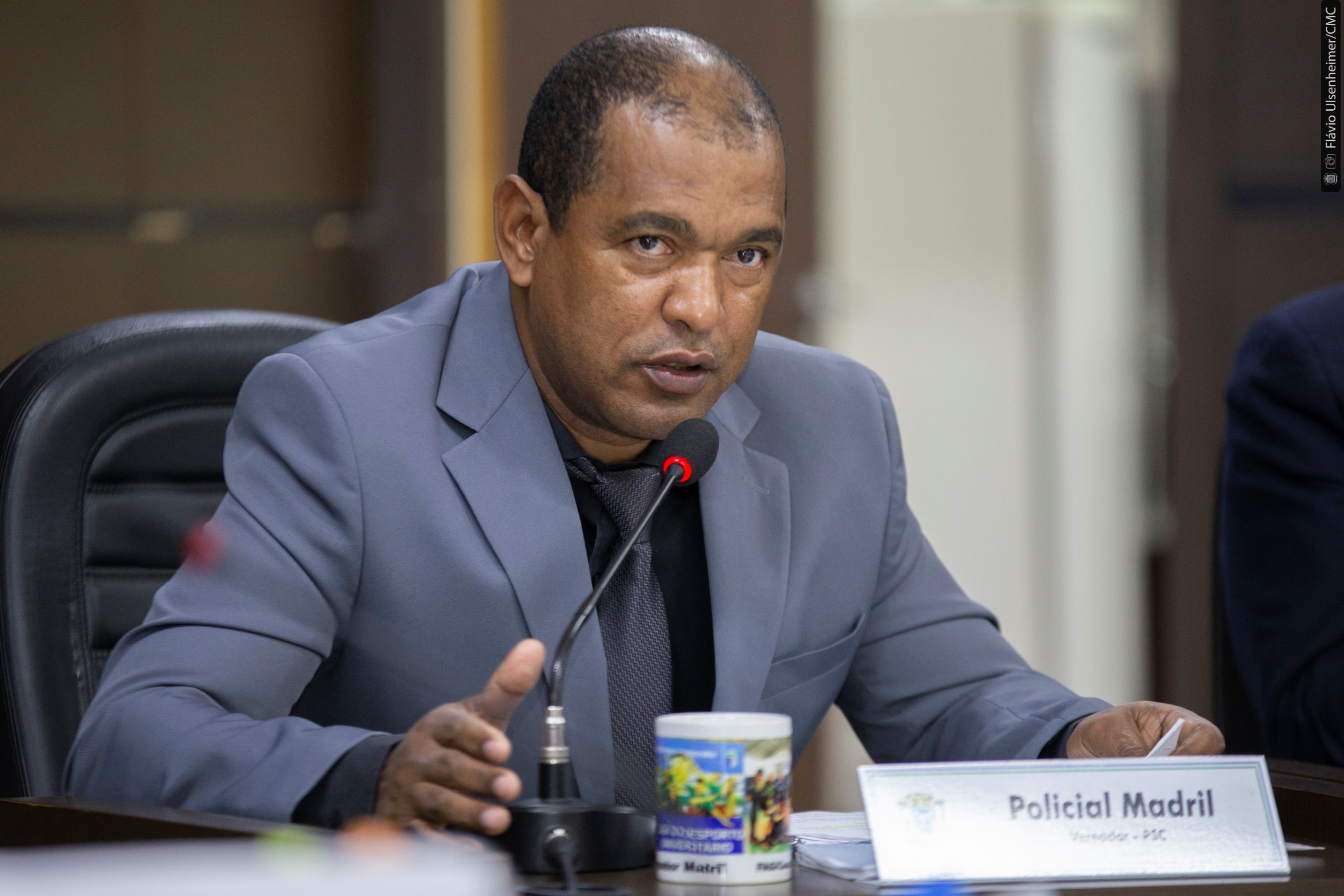 Em sua fala, o Policial Madril destacou as qualidades e os feitos profissionais do seu colega de Polícia Militar