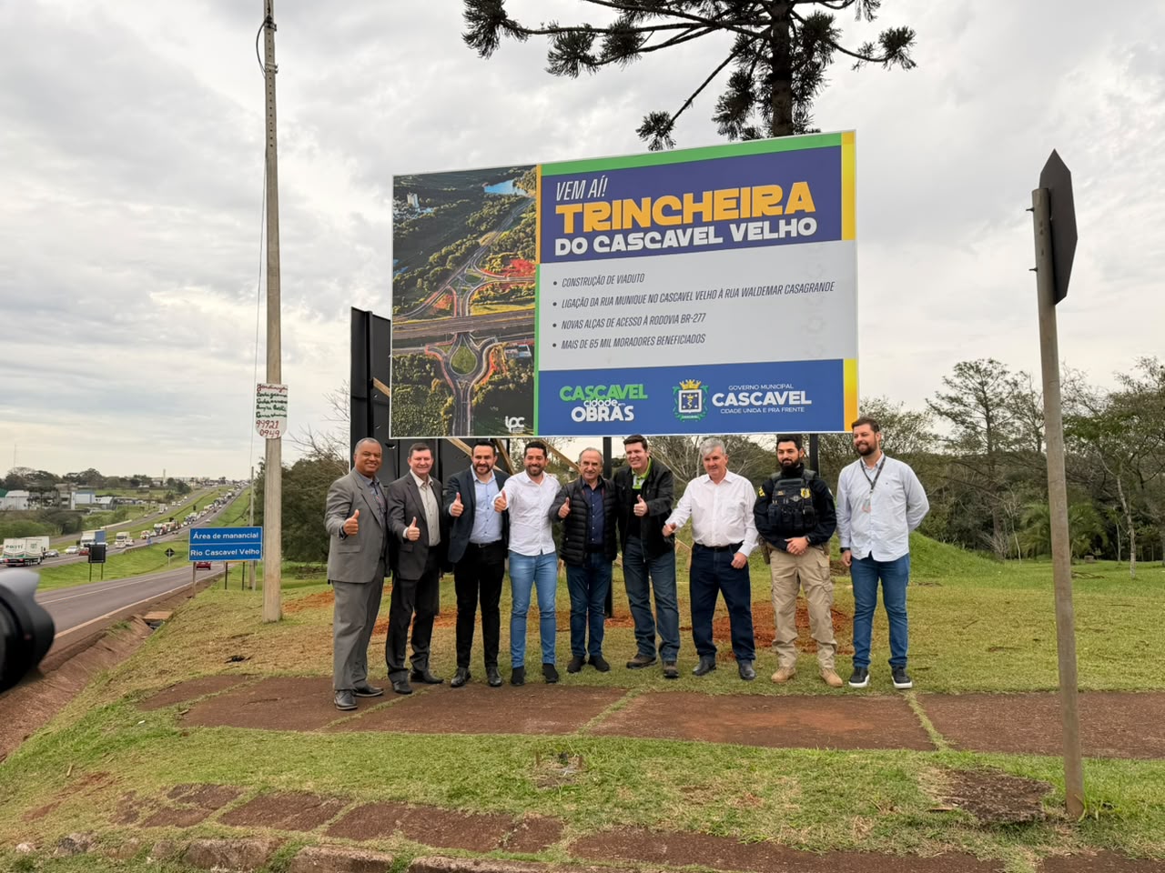 Vereadores participam do lançamento da obra com o prefeito Renato Silva e dirigentes do IPC e Transitar