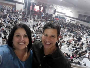 Rosimeri e o vereador Serginho, em foto de setembro de 2018