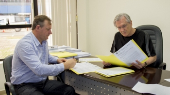Walmir Severgnini e Luiz Frare: reunião na manhã de hoje