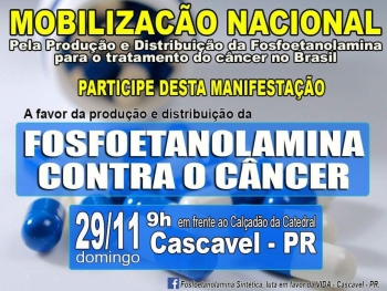 Mobilização em Cascavel está marcada para este domingo