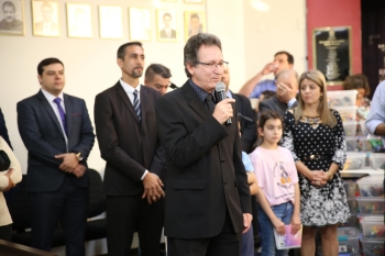 Mazutti fala no evento sobre a importância da reforma para a comunidade do Periolo
