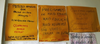 Mural feito por alunos da Escola Gladis Tibola