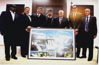 Delegação brasileira foi recebida pelo presidente Mahmoud Abbas